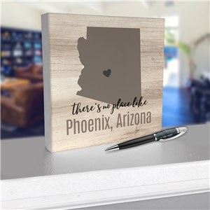 Personalized There's No Place Like Symbol 6x6 Tabletop Sign