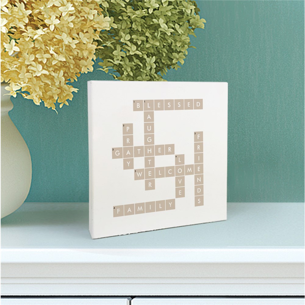 Personalized Square Sign | Crossword Tabletop Sign