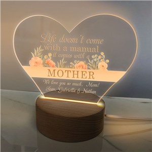 Personalized Life Doesn't Come with A Manual LED Heart Shaped Sign