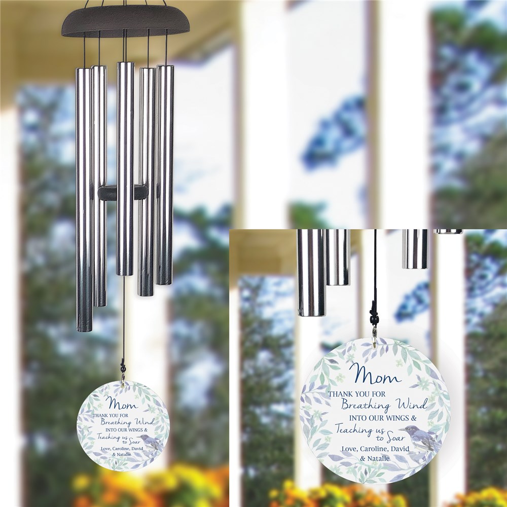 Thank You for Breathing Wind Into Our Wings Personalized Wind Chime