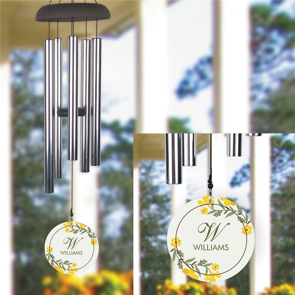 Personalized Yellow Flowers Wind Chime
