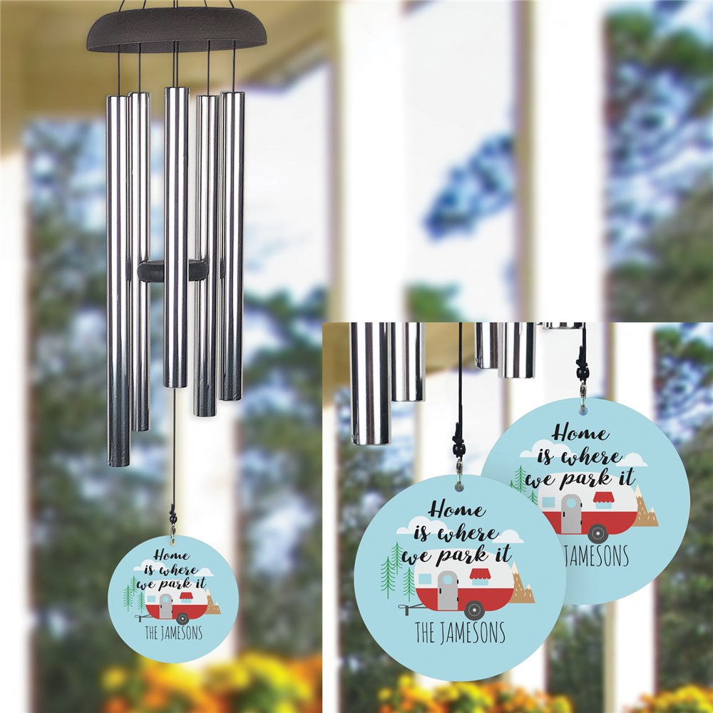 Personalized Home Is Where We Park It Wind Chime