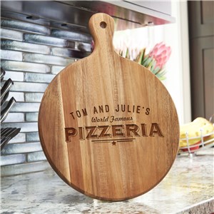 Engraved World Famous Pizzeria Acacia Paddle UV170201