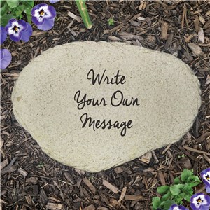 Personalized Write Your Own Message Flat Garden Stone