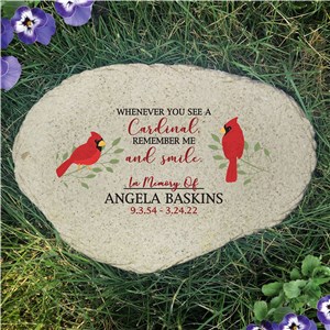 Personalized Remember Me Cardinals Flat Garden Stone