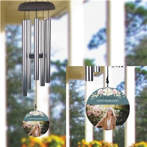 Personalized Floral with Photo Memorial Wind Chime