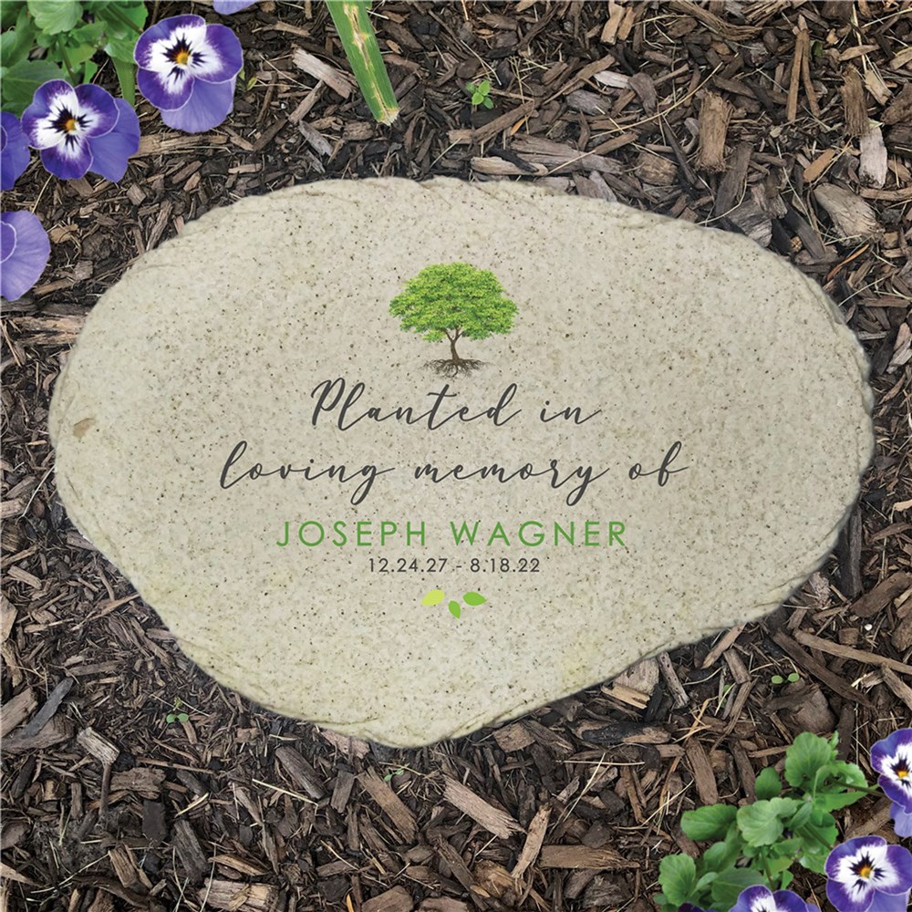 Personalized Planted In Loving Memory Flat Garden Stone