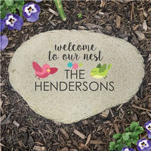 Personalized Welcome to our Nest Flat Garden Stone