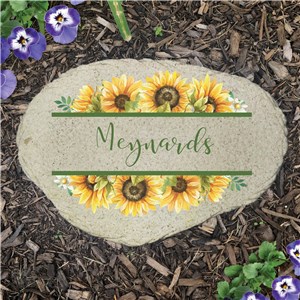 Personalized Sunflowers Flat Garden Stone