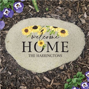 Personalized Sunflowers Welcome Home Flat Garden Stone UV1916515