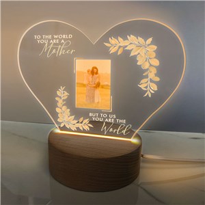 Personalized You Are the World Light Up Heart Shaped Sign