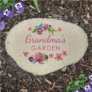 Personalized Grandma's Garden Flat Garden Stone 
