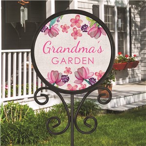Personalized Grandma's Garden Round Magnetic Sign Set 