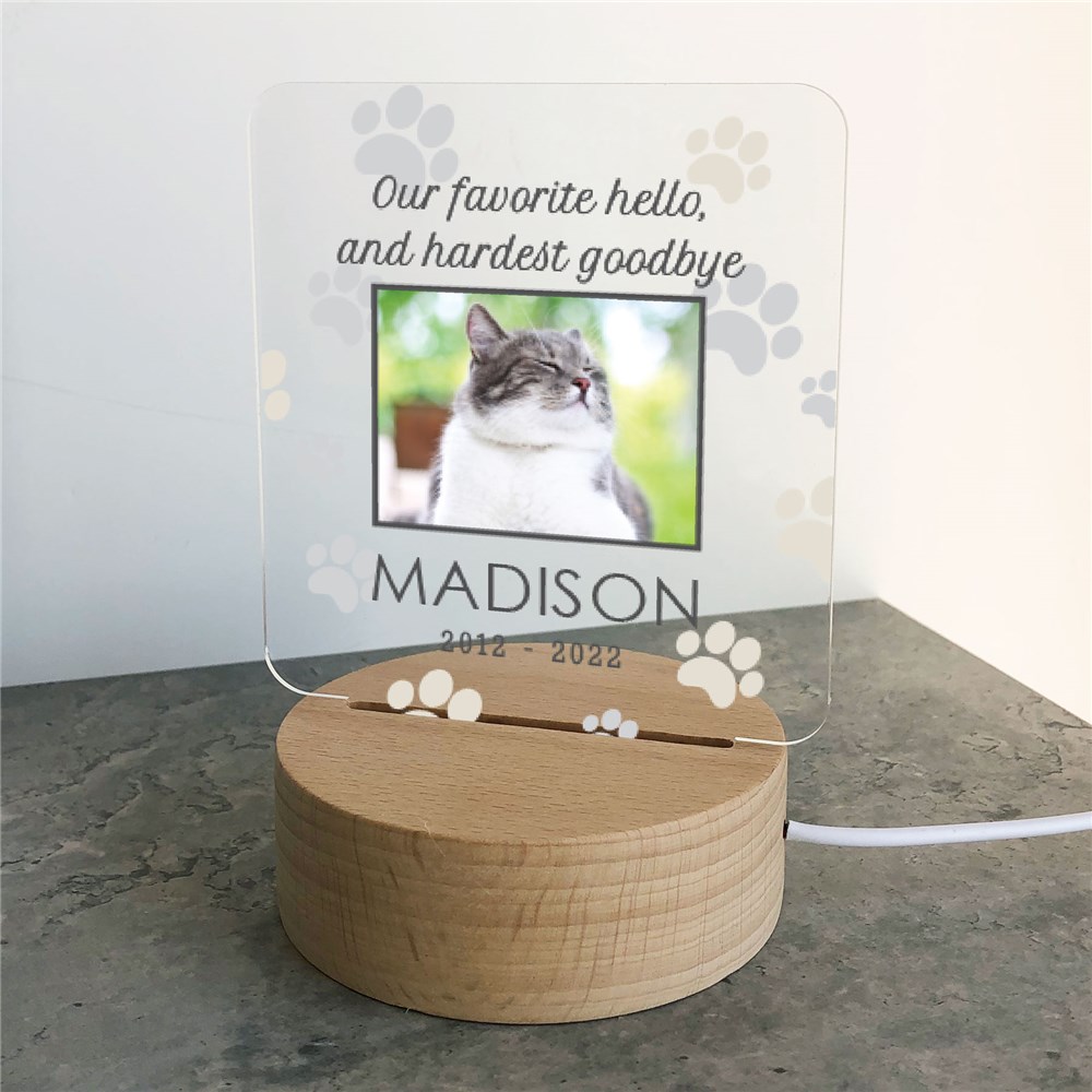 Personalized Favorite Hello Hardest Goodbye Square Light Up Sign 