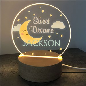 Personalized Sweet Dreams Round LED Sign