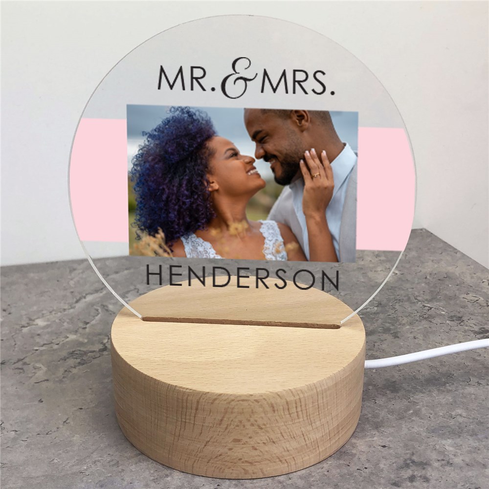 Personalized Mr. & Mrs. Round Light Up Sign UV1998628