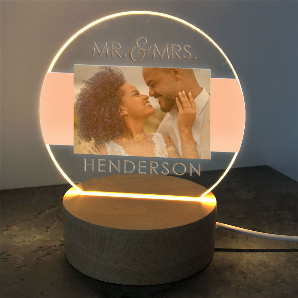 Personalized Mr. & Mrs. Round Light Up Sign UV1998628