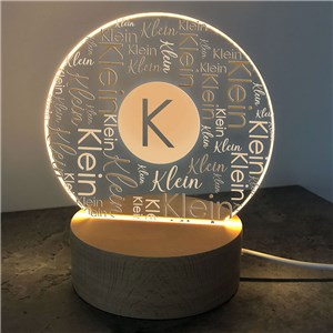 Personalized Family Initial Word Art Round LED Sig