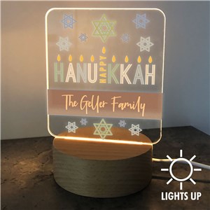 Personalized Menorah Happy Hanukkah Square LED Sign UV2025329