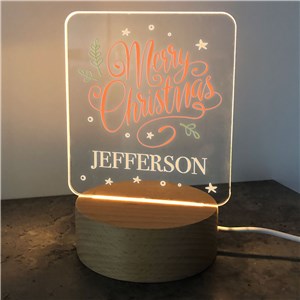 Personalized Merry Christmas Square LED Sign