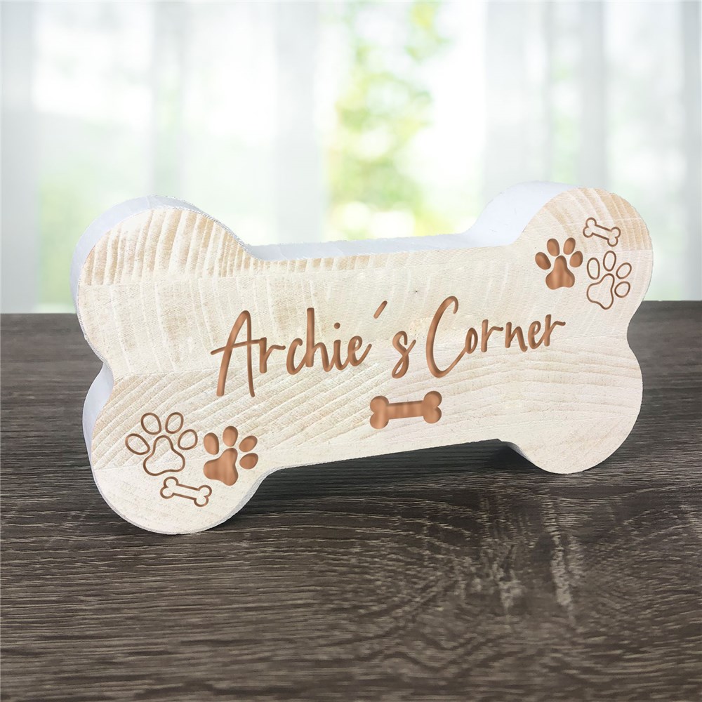 Personalized Paws Dog Bone Sign 