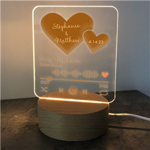 Personalized Our Song Hearts Light Up Square Sign