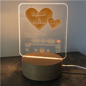 Personalized Our Song Hearts Light Up Square Sign