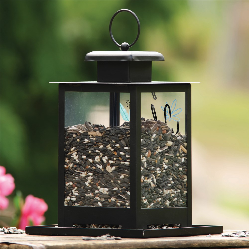 Personalized Welcome Floral Leaves Bird Feeder 