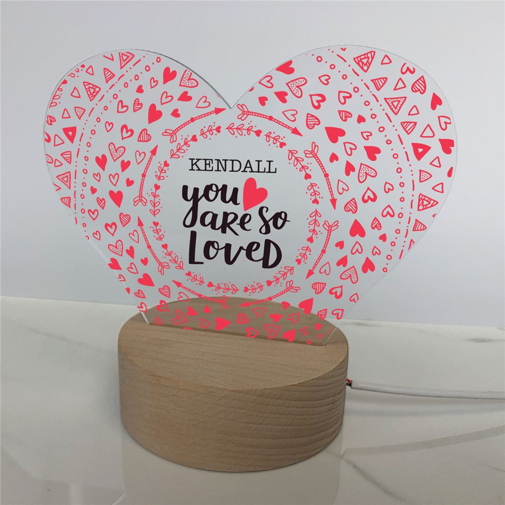 Personalized Hearts Scattered LED Heart Shaped Sign