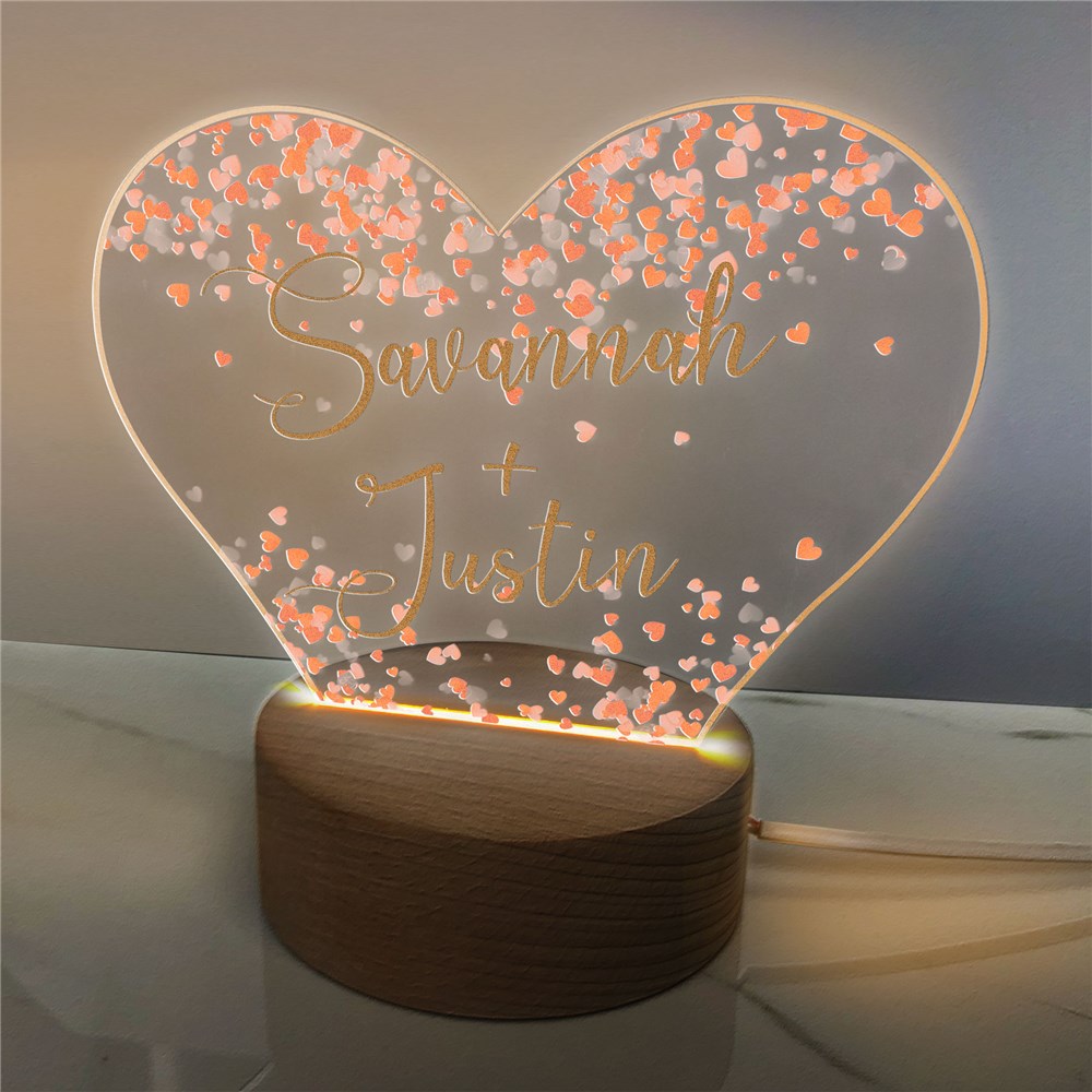 Personalized You Are Loved Light Up Heart Shaped Sign 