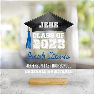 Personalized Graduation Cap Acrylic Tabletop Sign