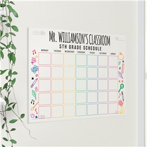 Personalized School Doodle Calendar Acrylic Sign UV2119523X