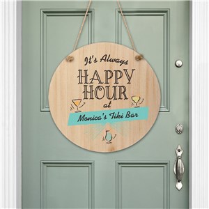 Personalized Always Happy Hour Round Wall Sign 