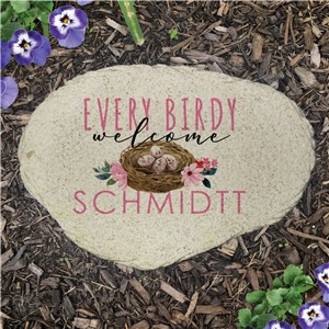 Personalized Every Birdy Welcome Flat Garden Stone