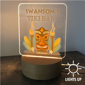 Personalized Tiki Bar Square LED Sign