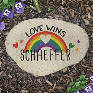 Personalized Love Wins Flat Garden Stone UV2140415