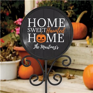 Home Sweet Haunted Home Halloween Welcome Sign With Last Name