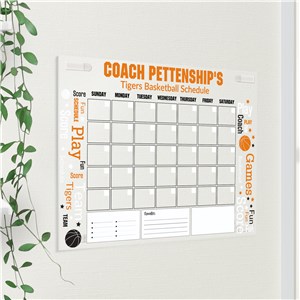 Personalized Coach's Team Schedule Word Art Calendar Acrylic Sign UV2205623X