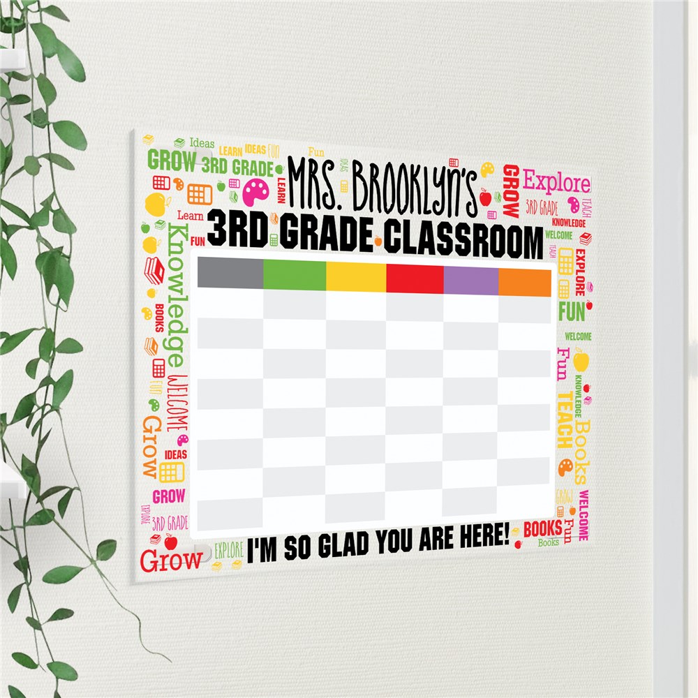 Personalized School Day Schedule Word Art Calendar Acrylic Sign UV2205723