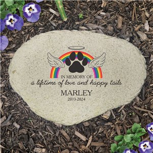 Personalized a Lifetime of Love and Happy Tails Flat Garden Stone UV2212615X