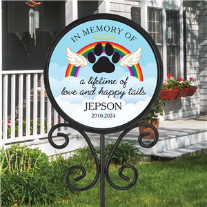 Personalized a Lifetime of Love and Happy Tails Round Magnetic Sign Set UV221265