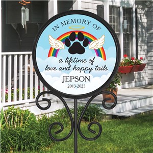 Personalized a Lifetime of Love and Happy Tails Round Magnetic Sign Set UV221265