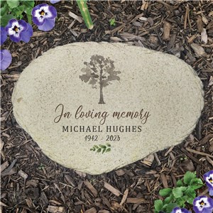 Personalized Memorial Watercolor Tree Flat Garden Stone UV2213115X