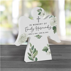 Personalized Watercolor In Memory Of Angel Shaped Sign UV2213234