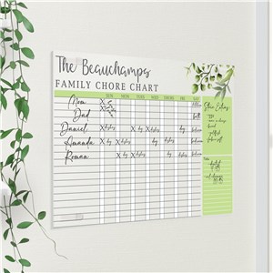 Personalized Family Chore Chart with Leaves Acrylic Sign UV2216223X
