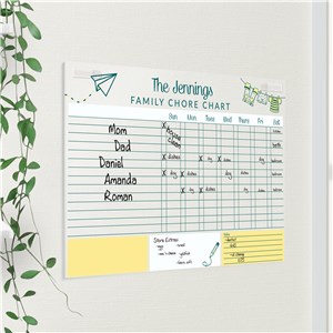 Personalized Family Chore Chart with Doodles Acrylic Sign UV2216323X