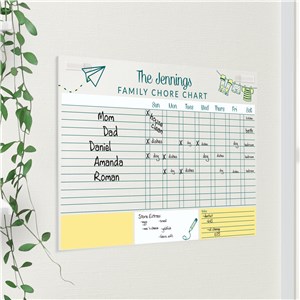 Personalized Family Chore Chart with Doodles Acrylic Sign UV2216323X