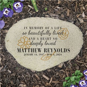 Personalized Beautiful Life Flat Garden Stone UV2218315X