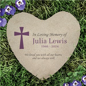Personalized In Loving Memory Heart Flat Stone UV2227515H