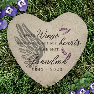 Personalized Your Wings Were Ready Heart Flat Stone UV2227715H